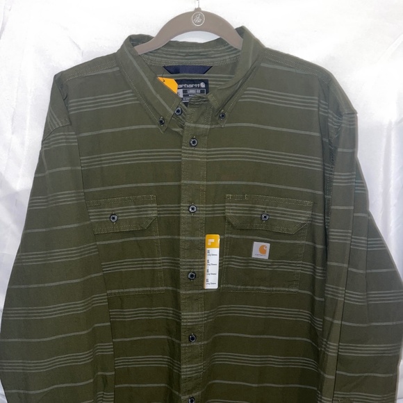 Carhartt Other - Men’s Carhartt Loose Fit Long Sleeve Plaid Shirt- Green Sz L NWT
